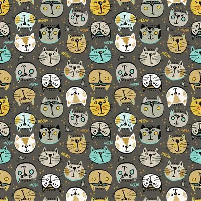 Clothworks Keyboard Cats Dark Pewter Y3433-120