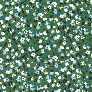Clothworks Raised Small Flowers Y3418-112 Light Forest