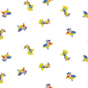 Clothworks Sleepy Time Birds White Y3344-1