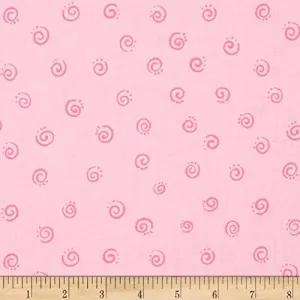 Clothworks World of Susybee Squiggle Pink