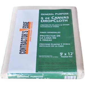Contractor's Edge 9 ft. x 12 ft. Light Duty Canvas Drop Cloth