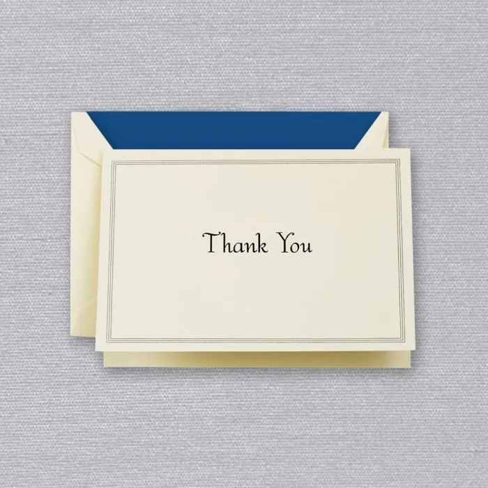 Crane and Co. Regent Blue Triple Thank You Note