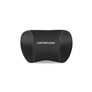 Custom Logo Car Headrest Neck Pillow and Lumbar Support Back Cushion Kit, Fit with Cars Memory Foam Erognomic Design Universal Fit Muscle Pain and Tension Relief for Car Seat