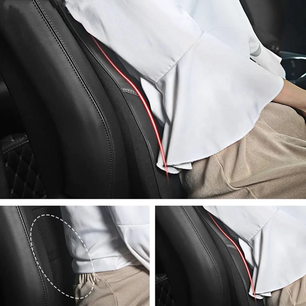Custom Logo Car Headrest Neck Pillow and Lumbar Support Back Cushion Kit, Fit with Cars Memory Foam Erognomic Design Universal Fit Muscle Pain and Tension Relief for Car Seat