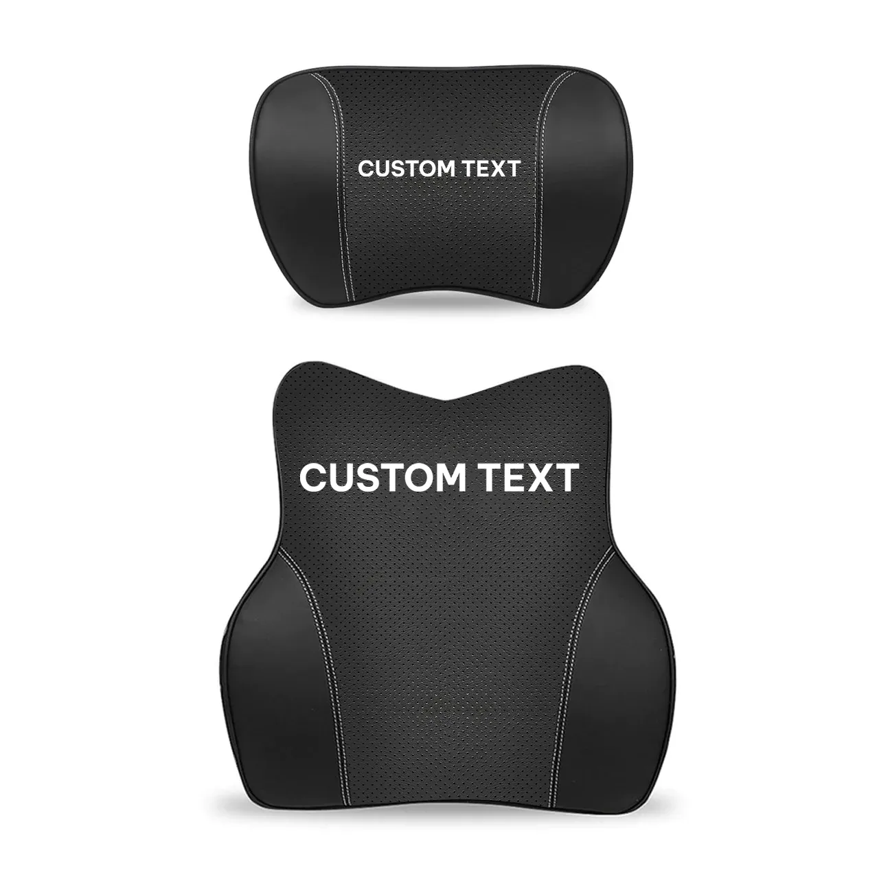 Custom Text For Car Headrest Neck Pillow and Lumbar Support Back Cushion Kit, Compatible with All Cars, Memory Foam Erognomic Design Universal Fit Muscle Pain and Tension Relief for Car Seat UE13992