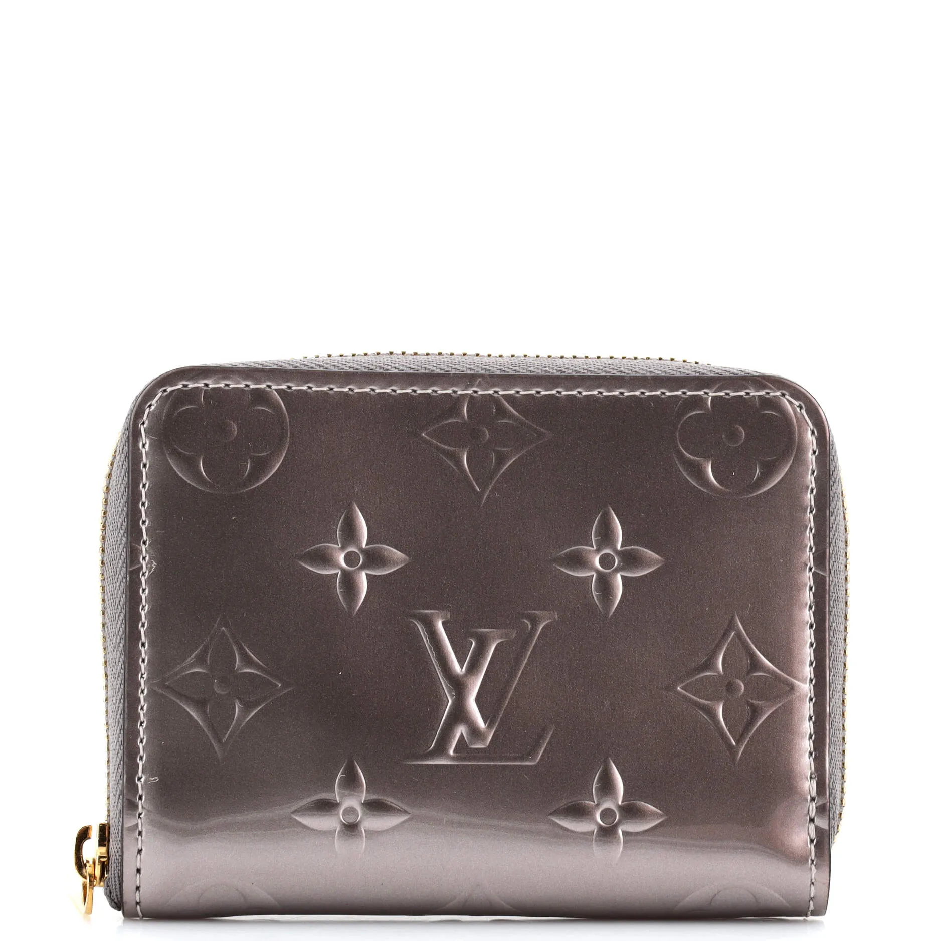 Designer Zippy Coin Purse Metallic Monogram Vernis
