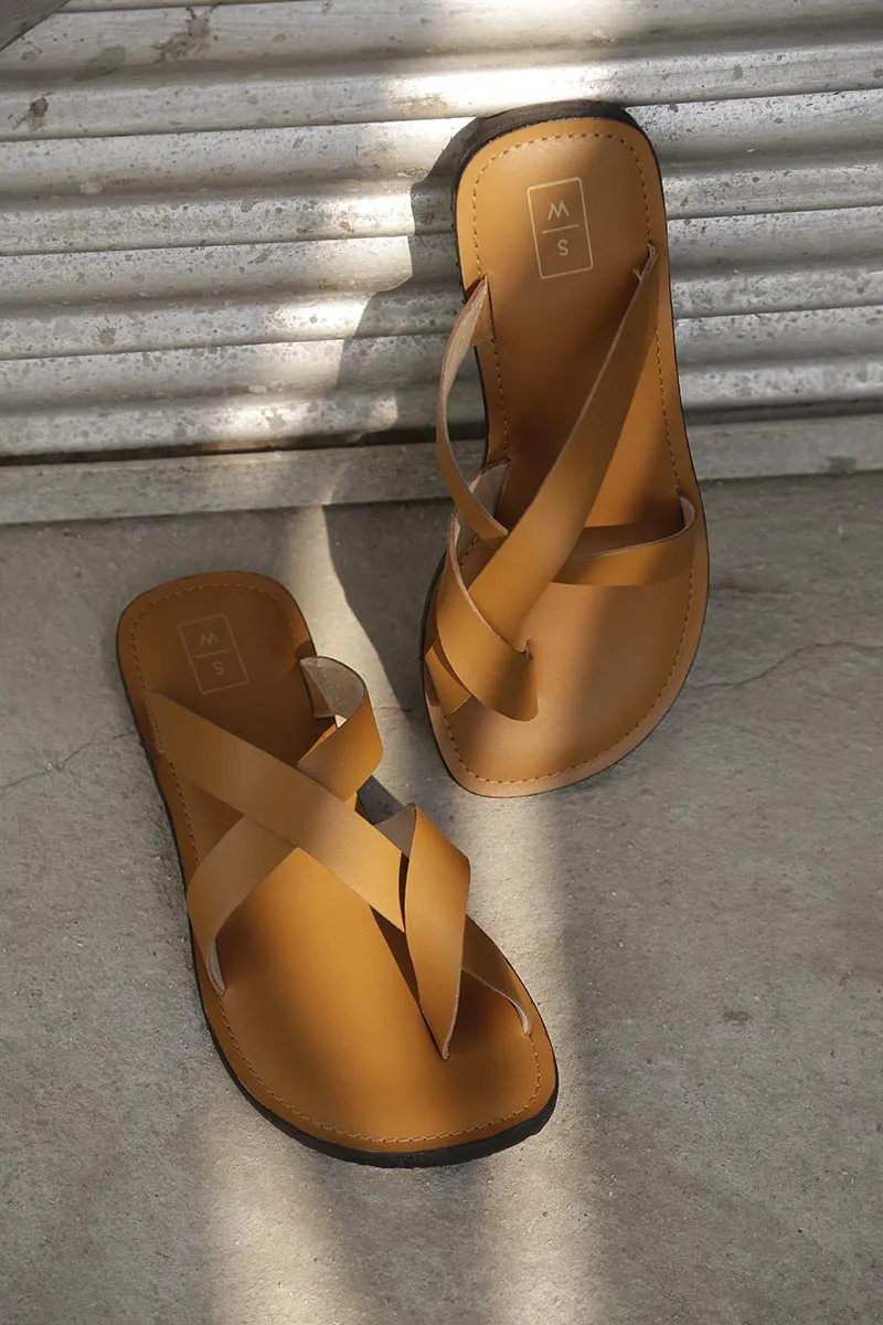 Dino Tan Toe Loop Men's Sandals
