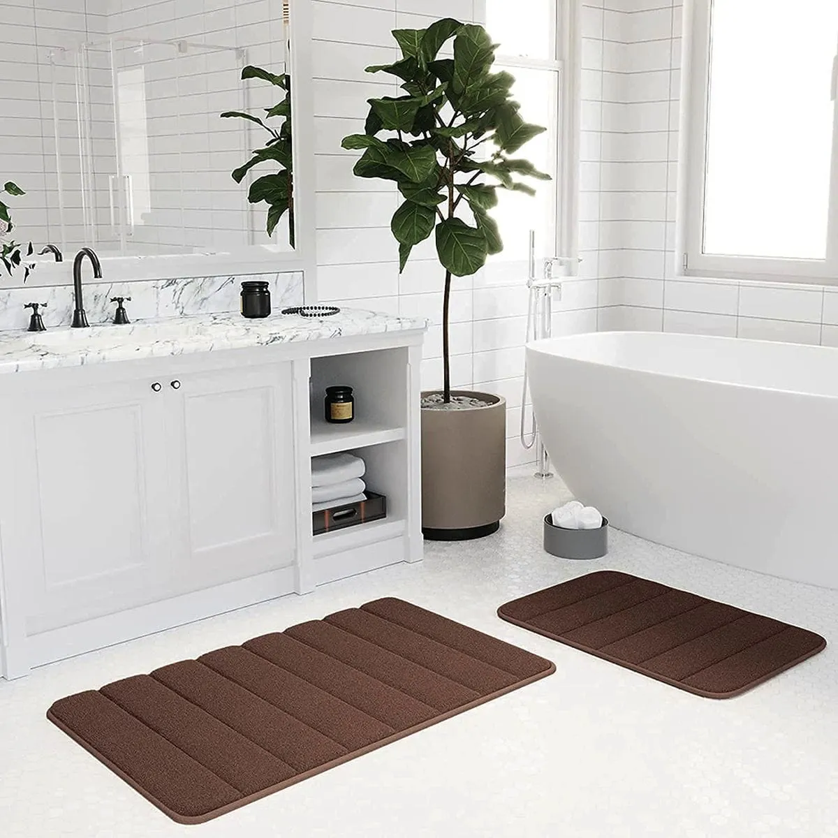Drimat Memory Foam Bath Mat Chocolate Brown