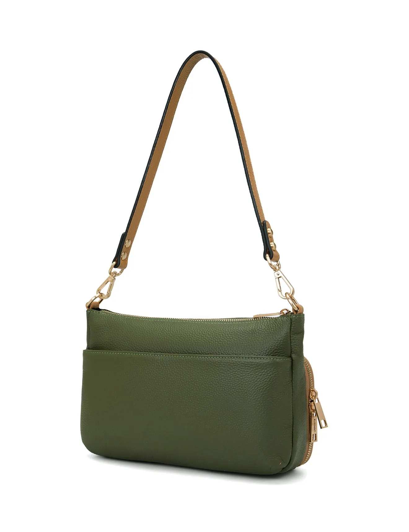 FELICITY LEATHER XBODY BAG- E1-0814A-OLIVE/CAM