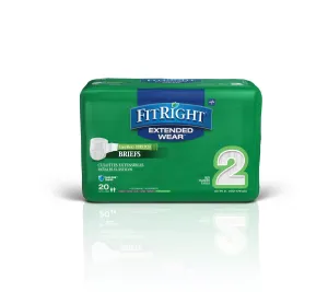 FitRight Extended Wear Stretch Briefs, Size 2 (bag of 20)