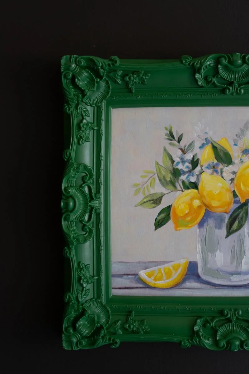 Framed Dark Green Lemons