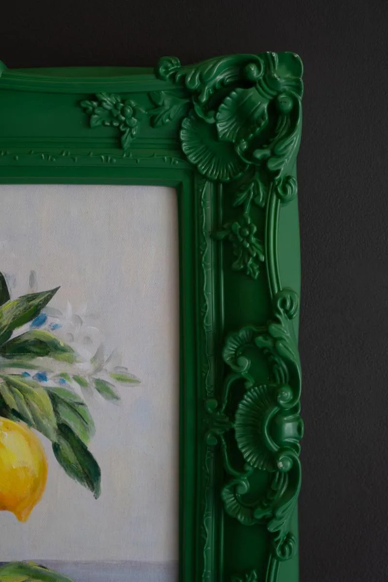 Framed Dark Green Lemons