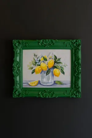 Framed Dark Green Lemons