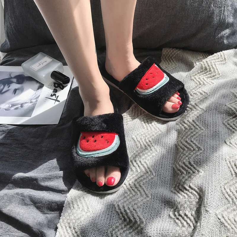 Fruit Fur Slippers