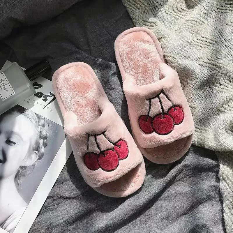 Fruit Fur Slippers