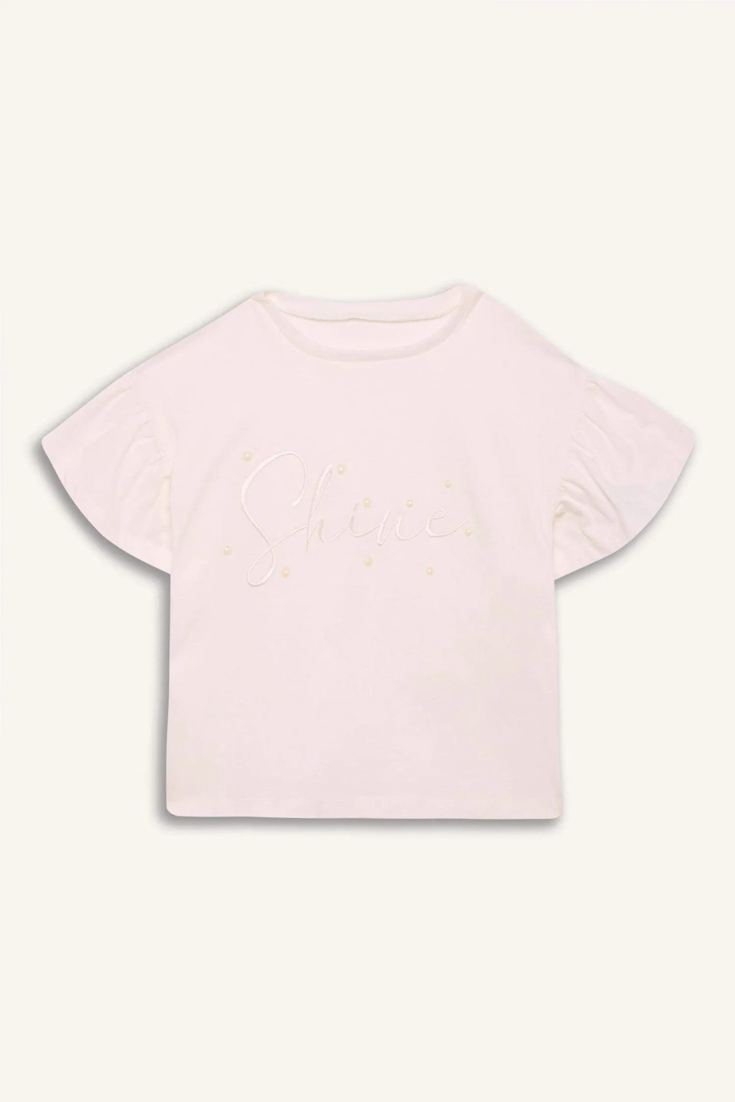 Girl Crew Neck Printed Short Sleeve T-Shirt