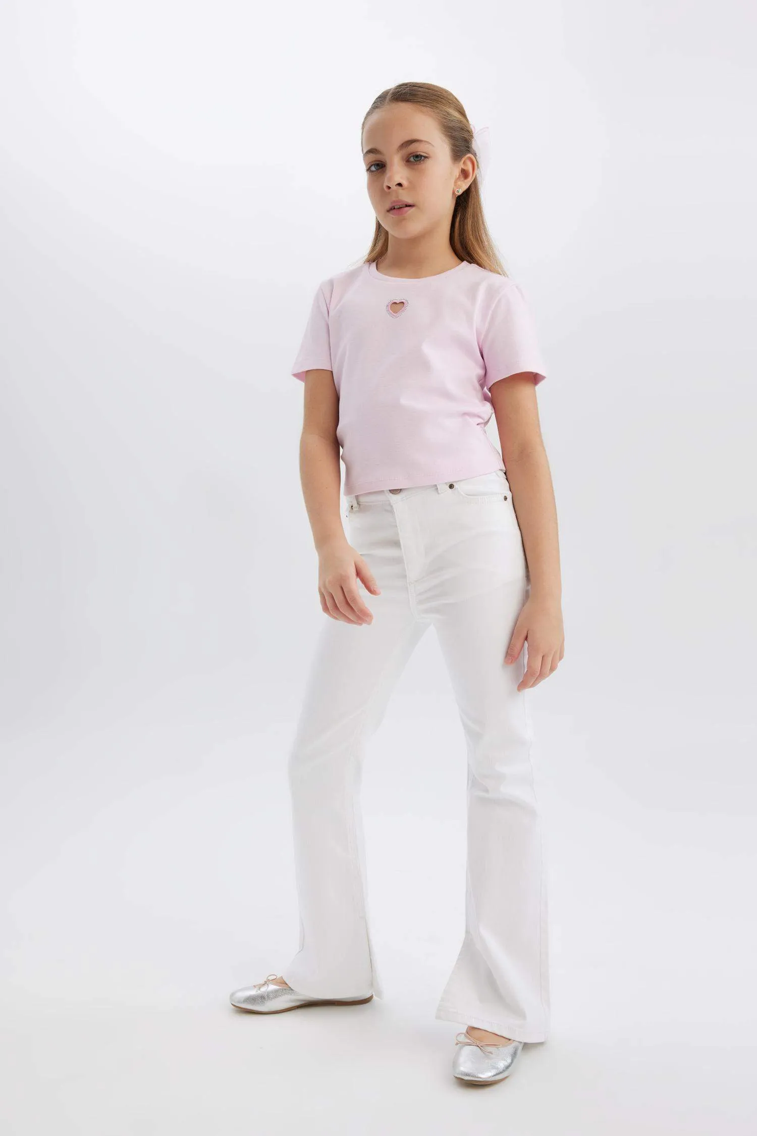 Girl Girl 23 April Children's Day Flare Fit Spanish Leg Cotton Jean Pants