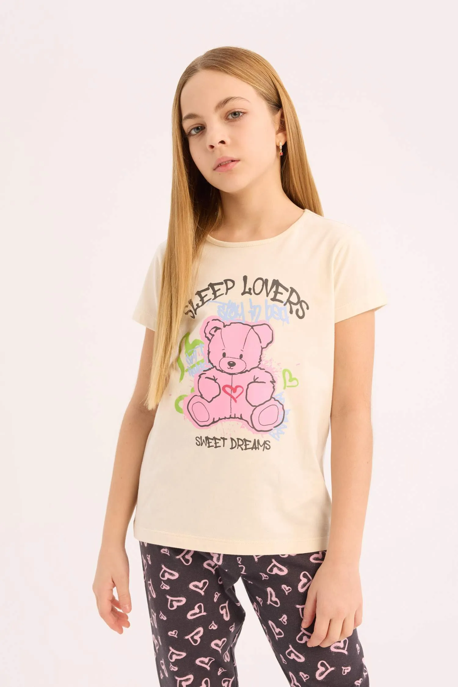 Girl Printed Top Bottom 2 Piece Pajama Set