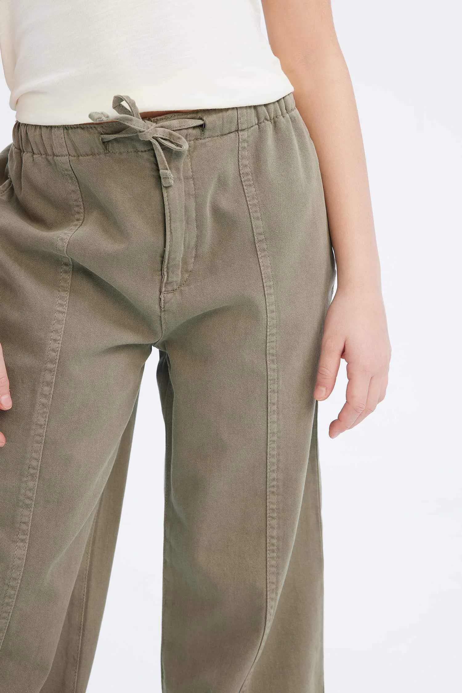 Girl Wide Leg Cotton Cargo Jeans