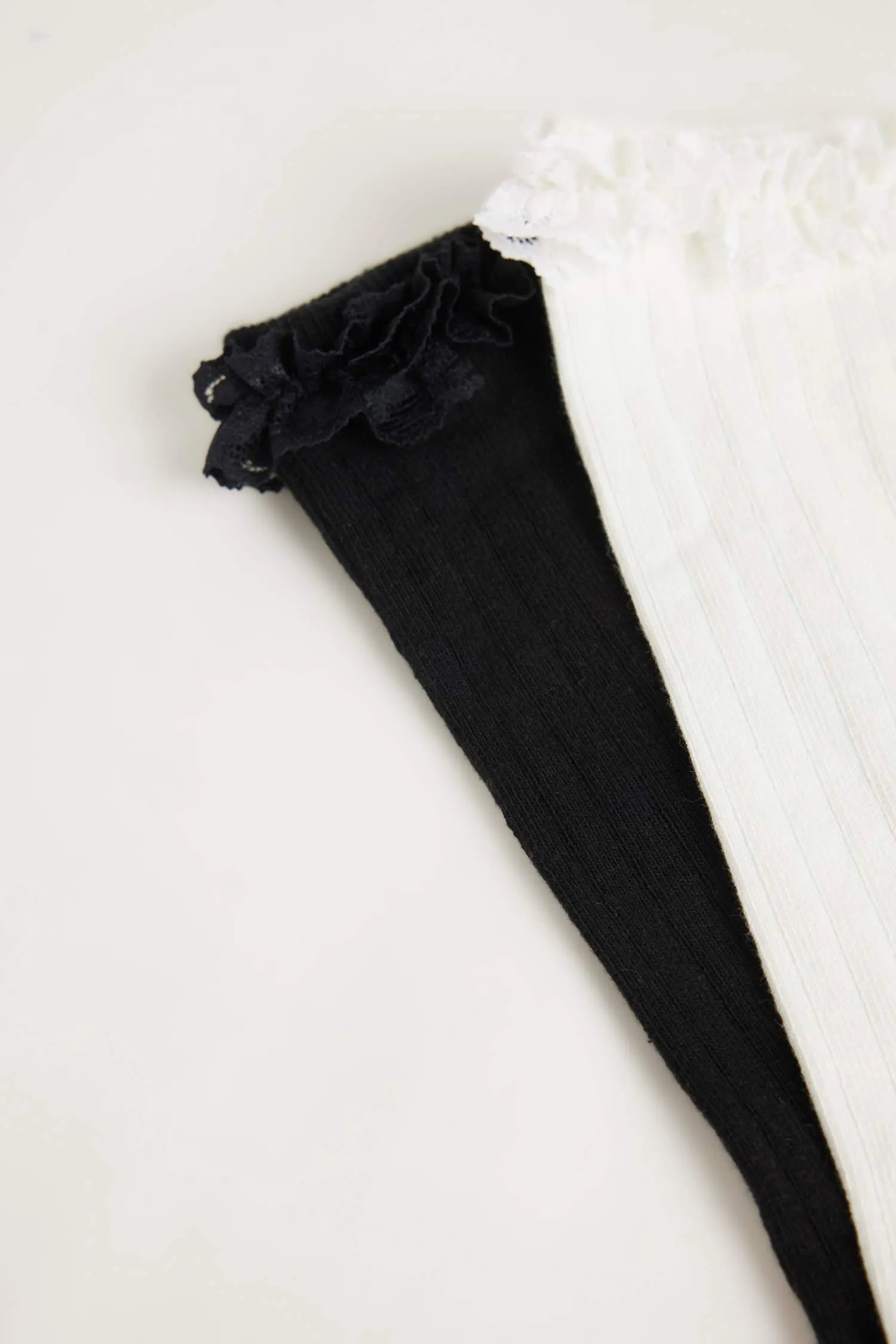 Girls 23 April Children's Day 2 Cotton Knee Six Socks