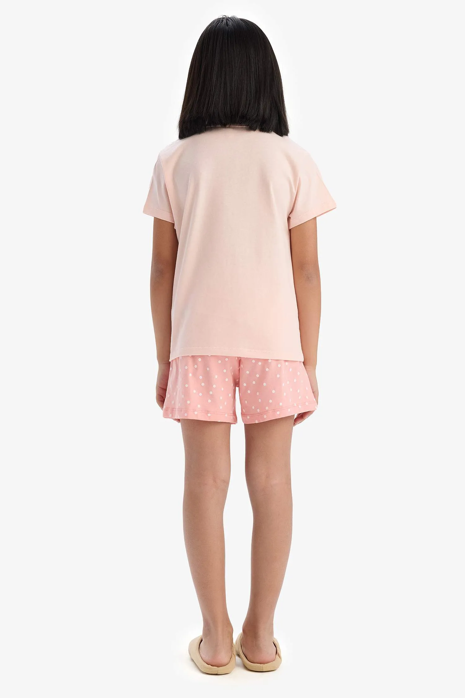 Girls Children Pajama Set Printed Short Sleeve Top Flexible Clear Short Shorts