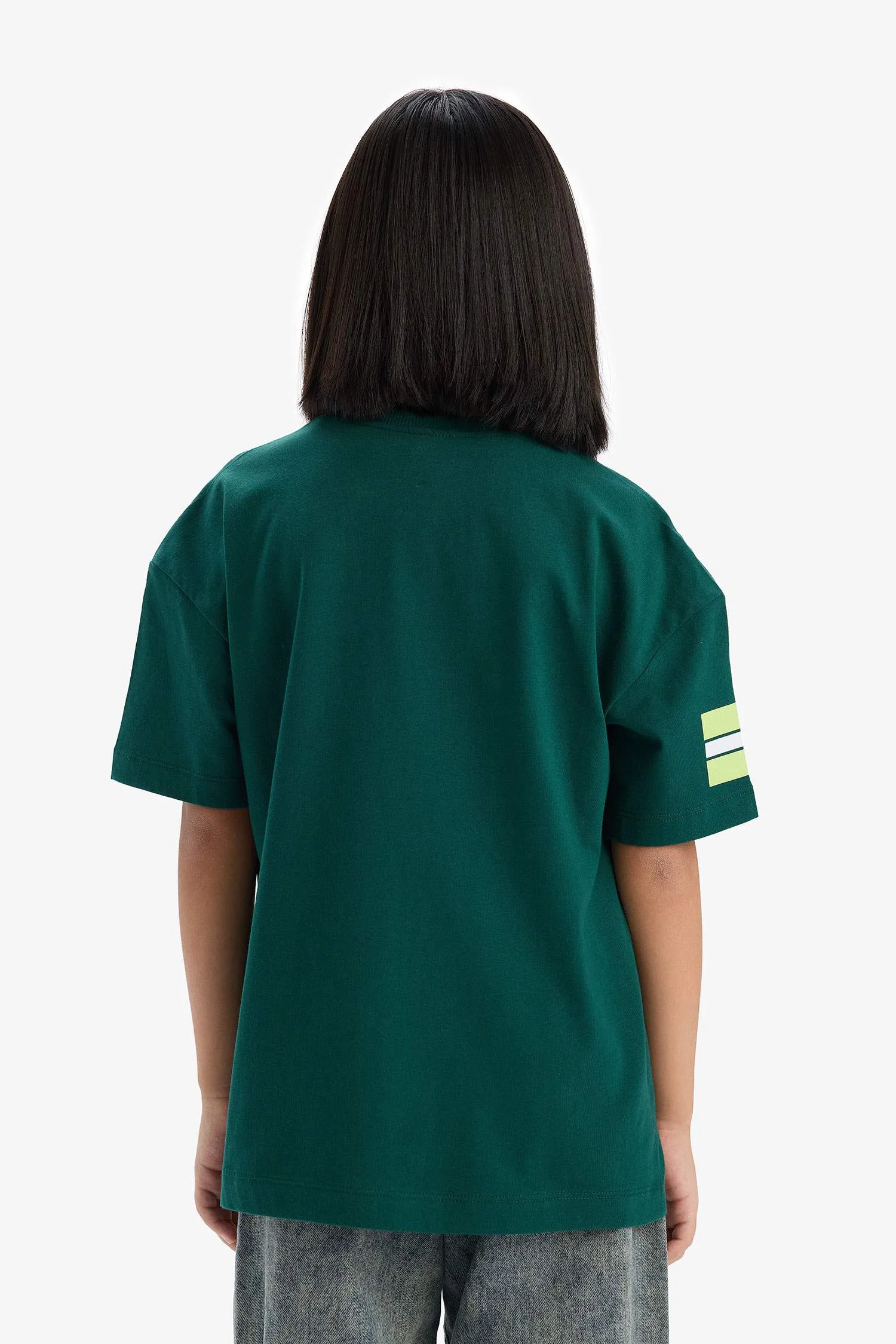 Girls Looney Tunes Oversize Wide Mold Bike Collar Short Sleeve T-shirt