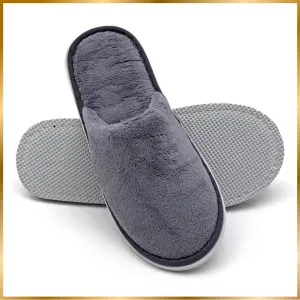 Grey Fleece Slippers (Unisex)