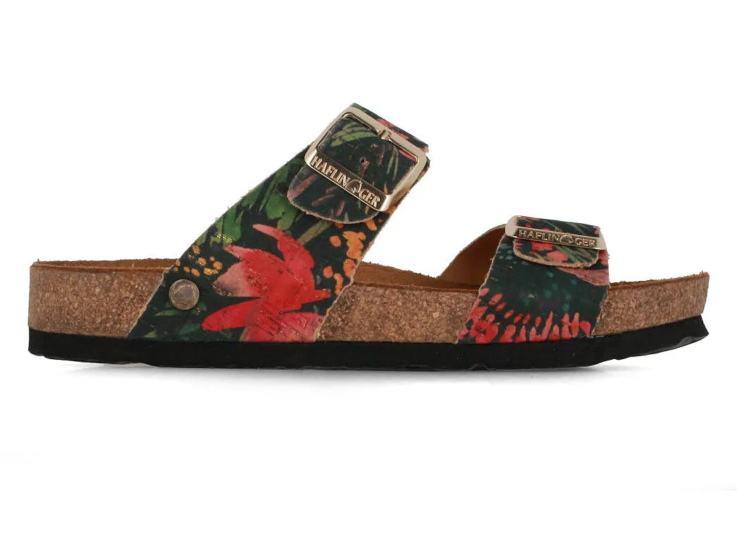 HAFLINGER Women Sandals 'Bio Andrea', blackmulti tropic