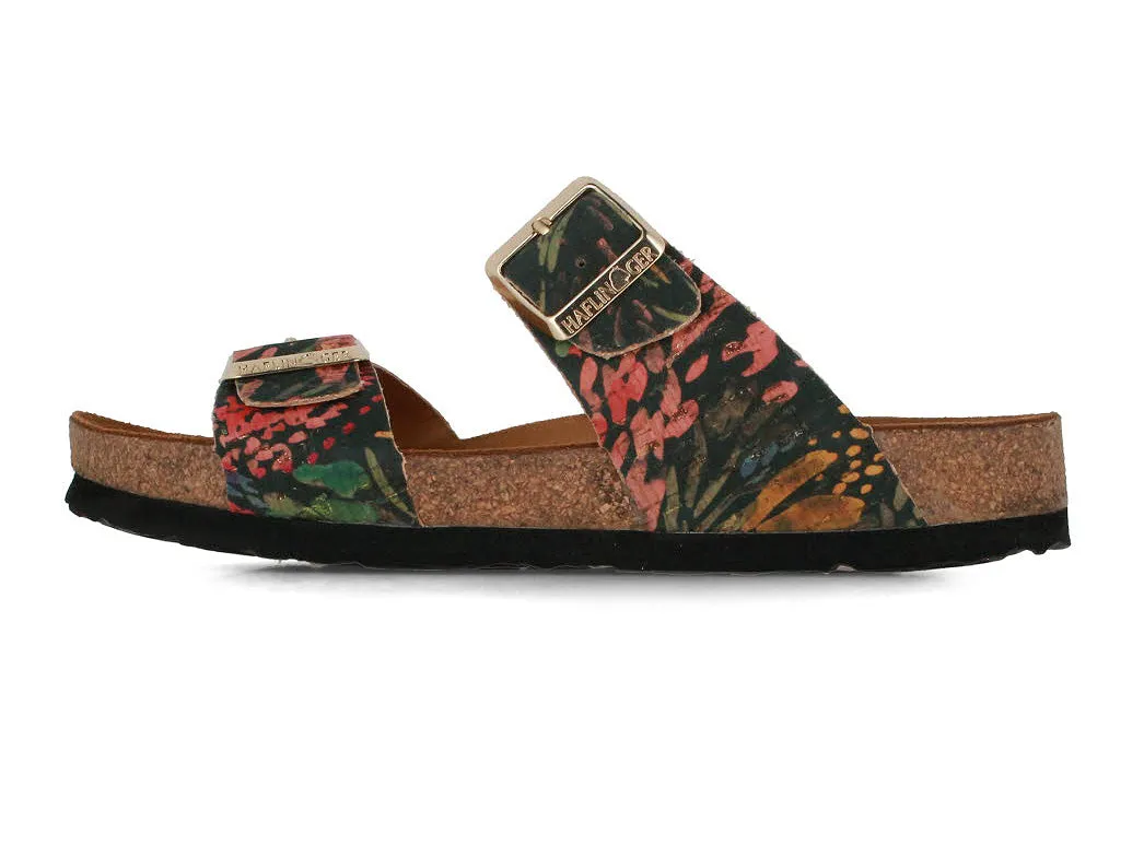 HAFLINGER Women Sandals 'Bio Andrea', blackmulti tropic
