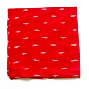 Handwoven Cotton Ikat Red Dash Cloth Dinner Napkins Set of 4