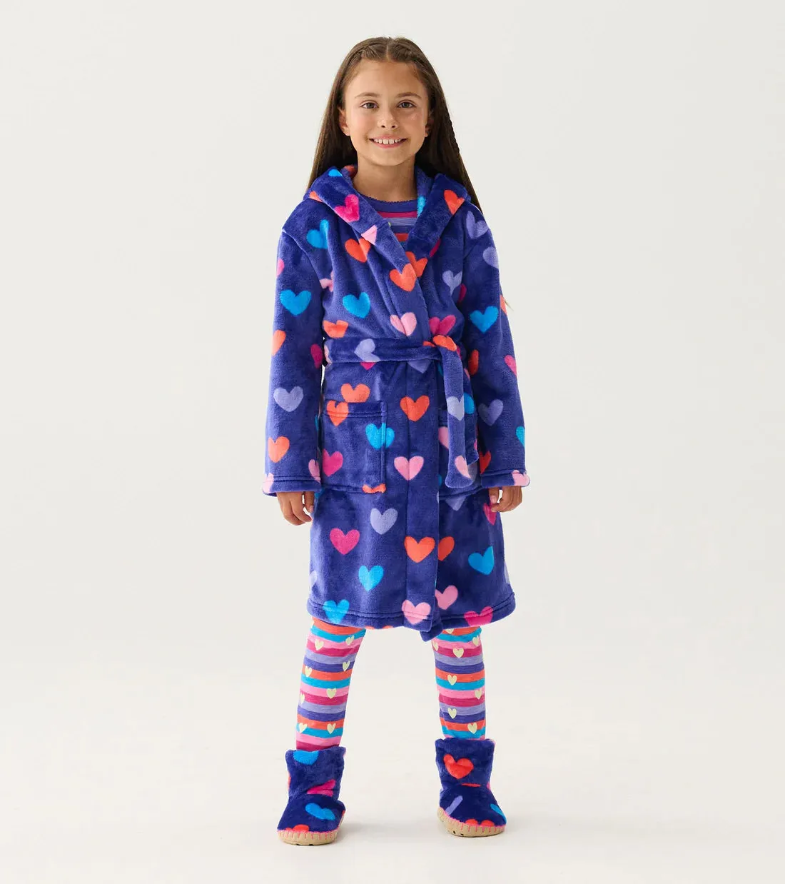 Hatley Girls Hearts Fleece Robe