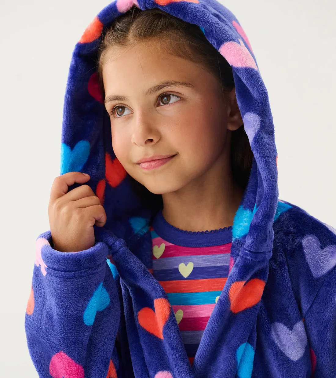 Hatley Girls Hearts Fleece Robe