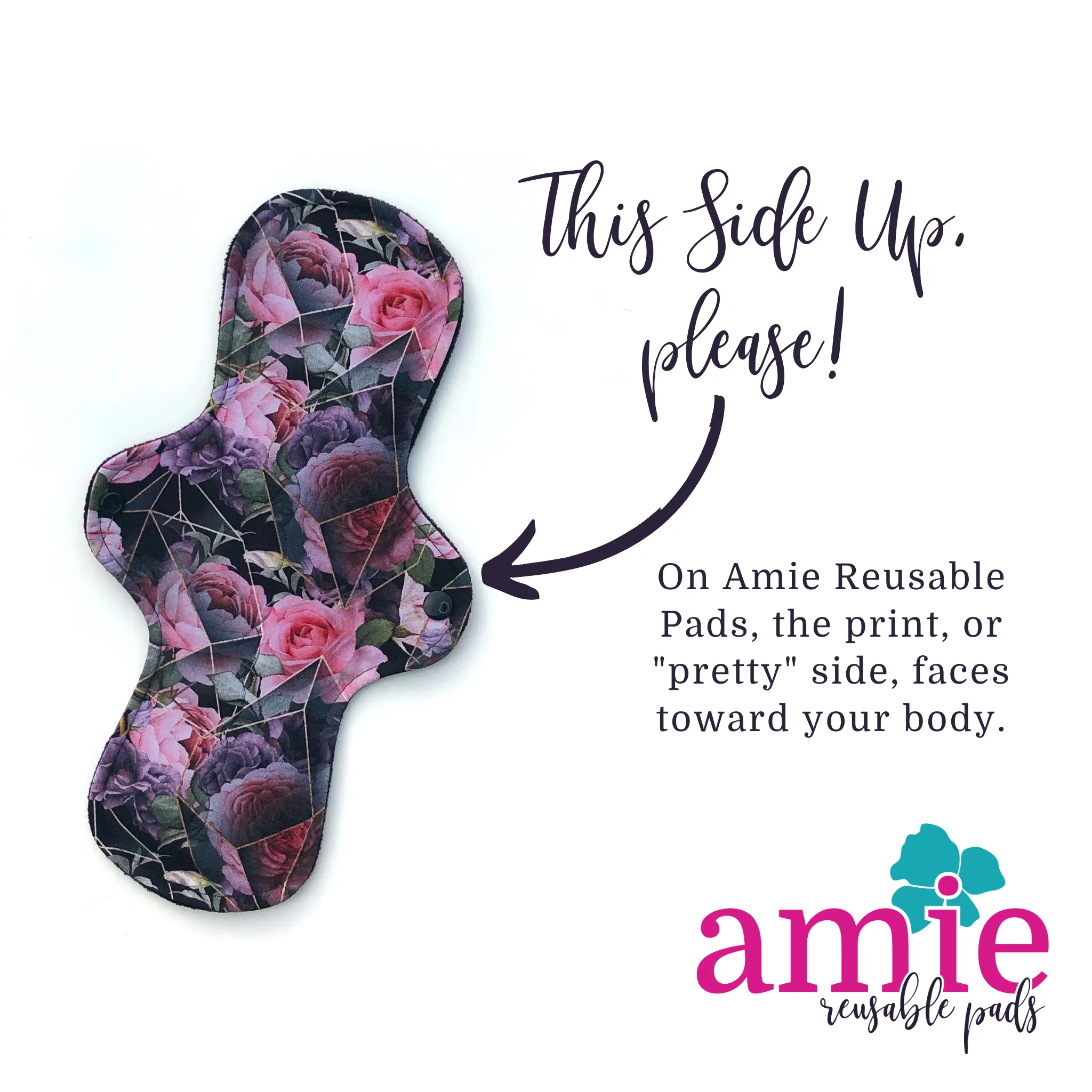 Heavy Absorbency Reusable Pads: Hydrangea