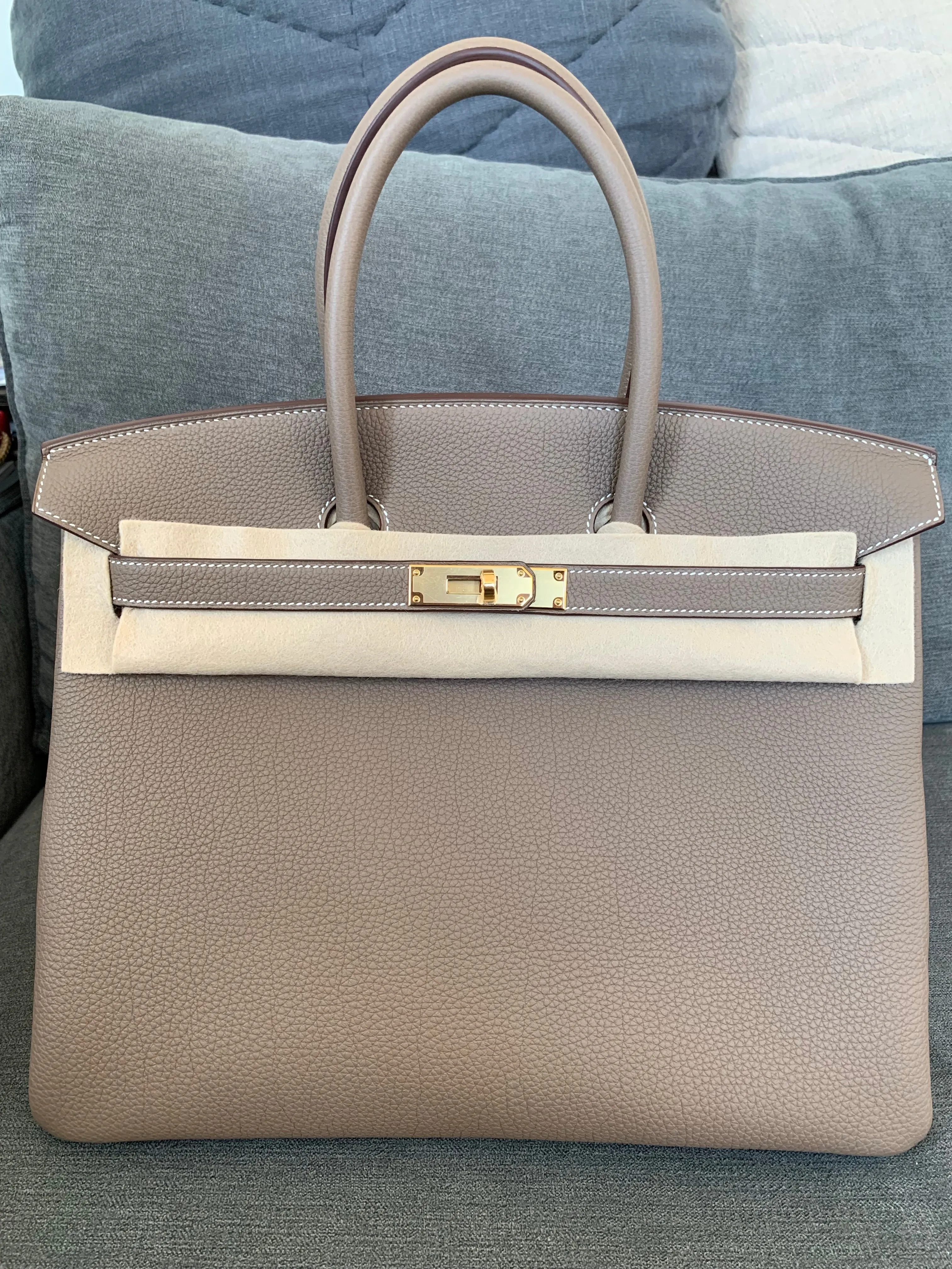 Hermès Birkin 35 Etoupe Togo Gold Hardware GHW