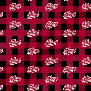 INDIANA UNIVERSITY-Buffalo Plaid Fleece-100% Polyester-IND1190