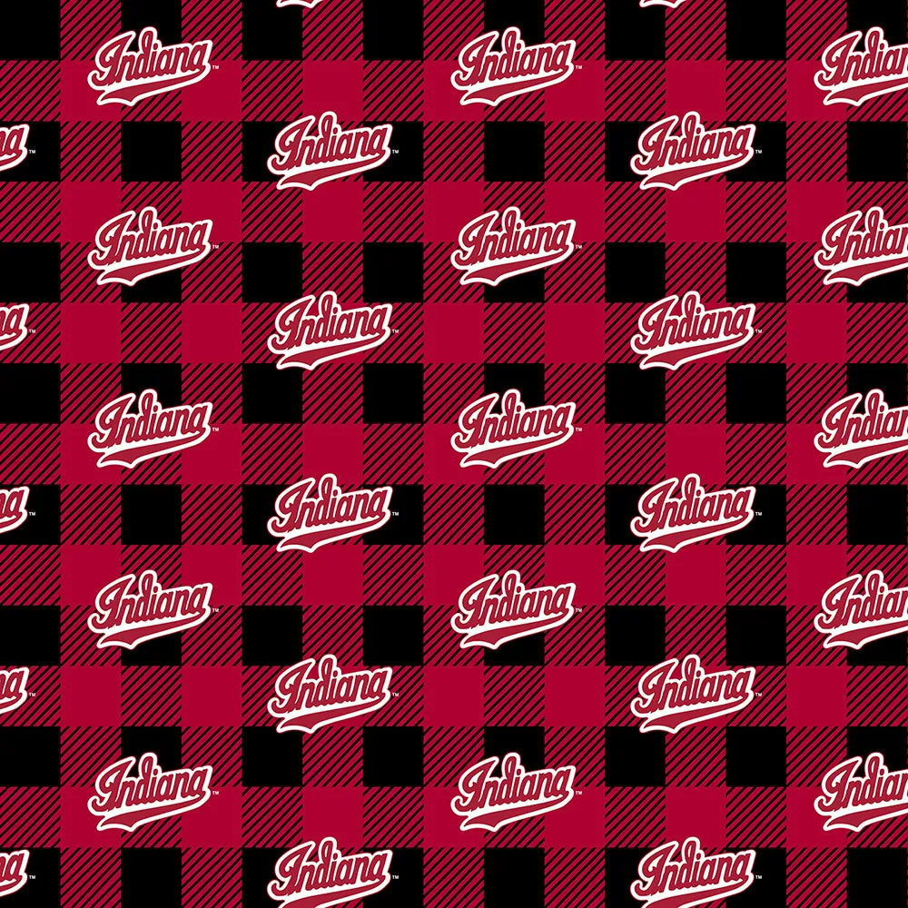 INDIANA UNIVERSITY-Buffalo Plaid Fleece-100% Polyester-IND1190
