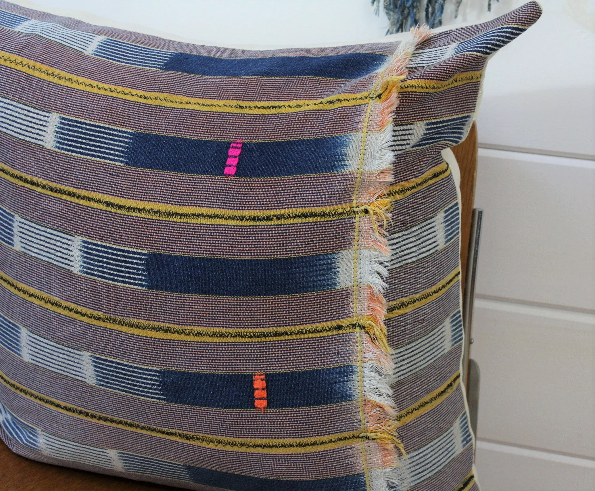Indigo Ikat Lounge Pillow