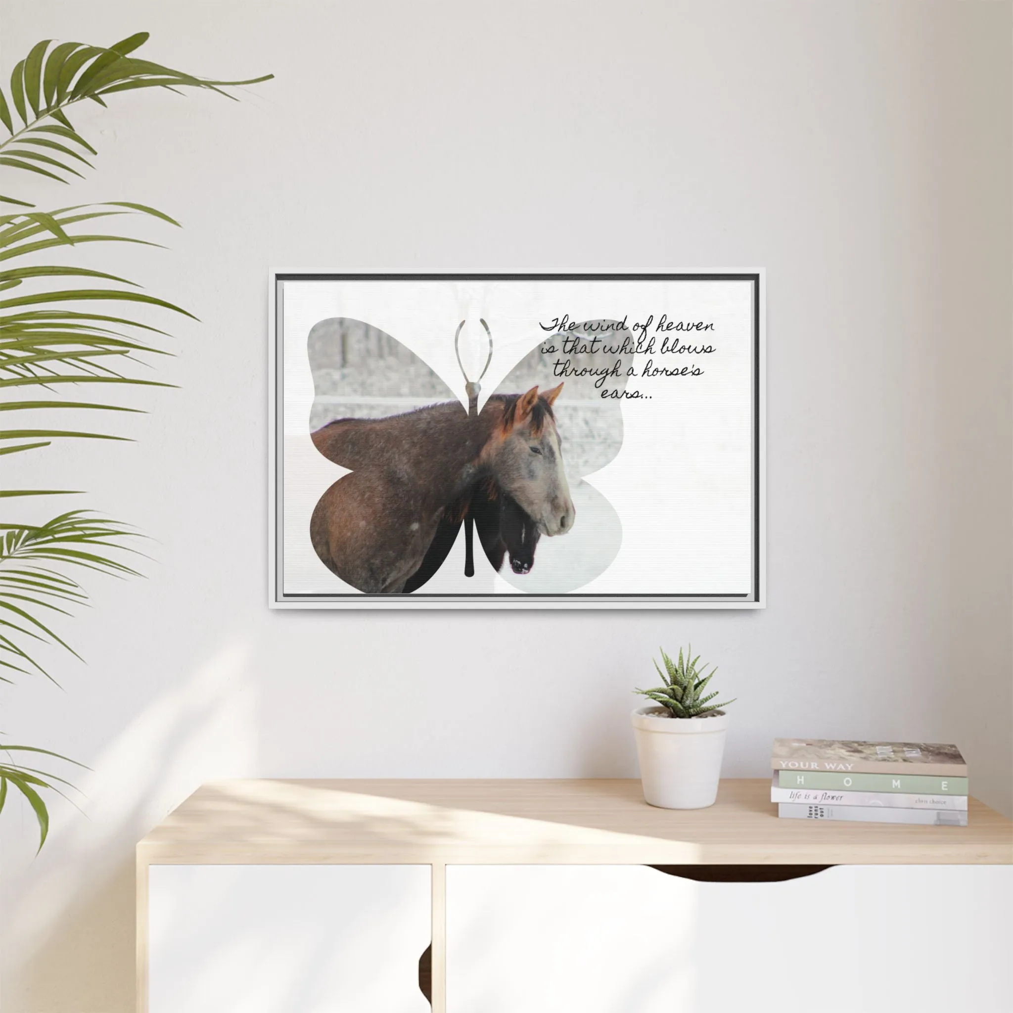 Inspirational Horse Canvas Art Print – "The Wind of Heaven" Framed Wall Decor
