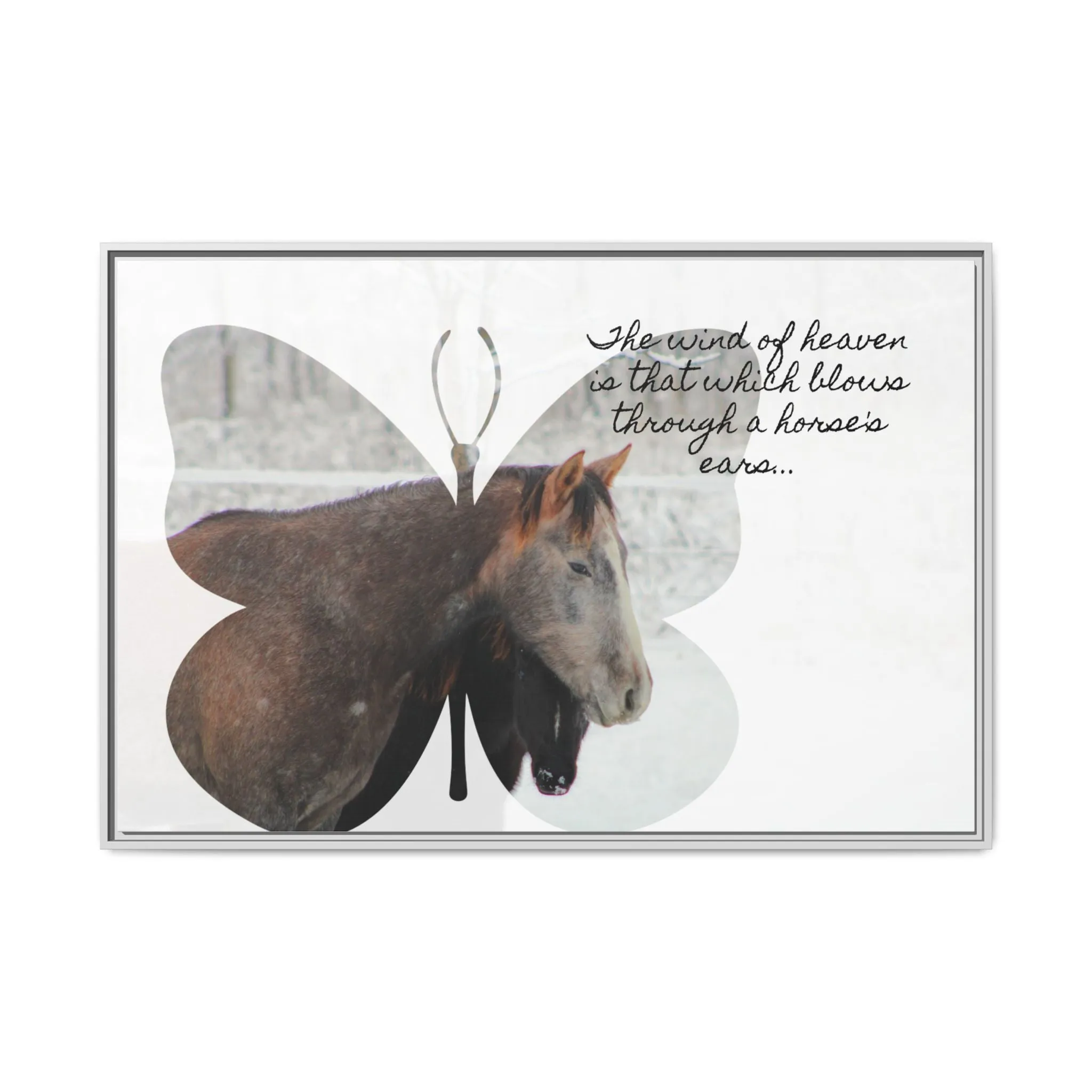 Inspirational Horse Canvas Art Print – "The Wind of Heaven" Framed Wall Decor