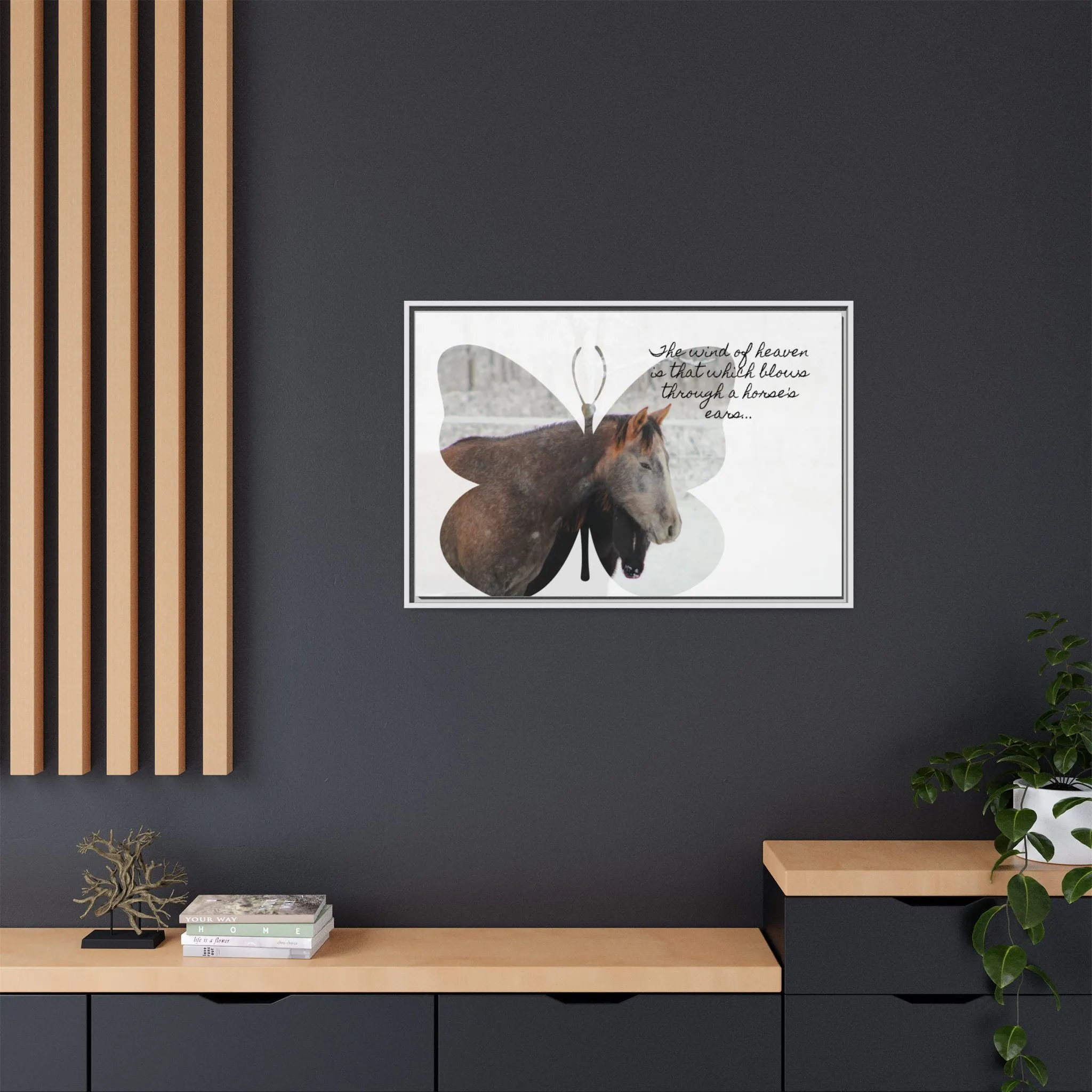 Inspirational Horse Canvas Art Print – "The Wind of Heaven" Framed Wall Decor
