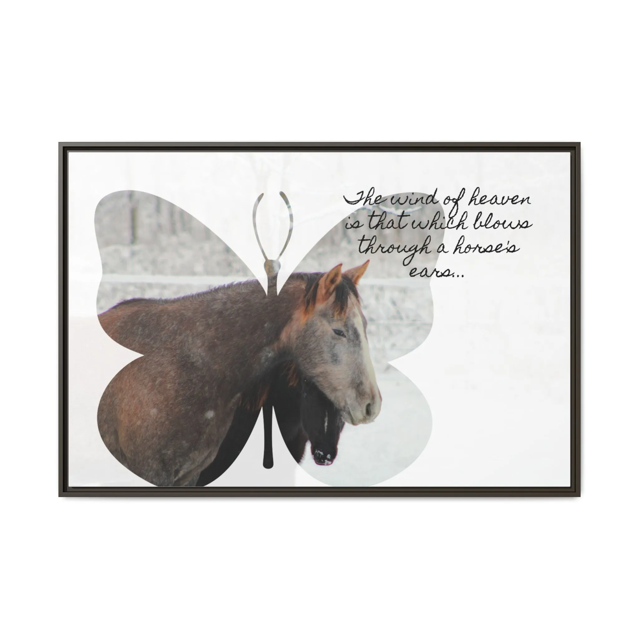 Inspirational Horse Canvas Art Print – "The Wind of Heaven" Framed Wall Decor