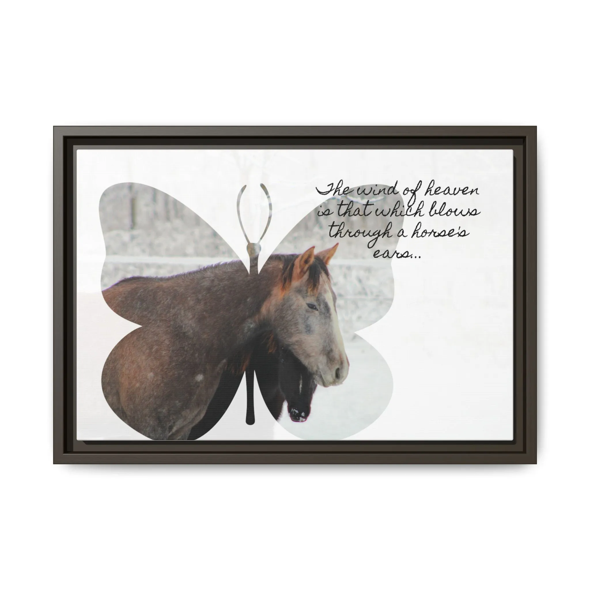 Inspirational Horse Canvas Art Print – "The Wind of Heaven" Framed Wall Decor