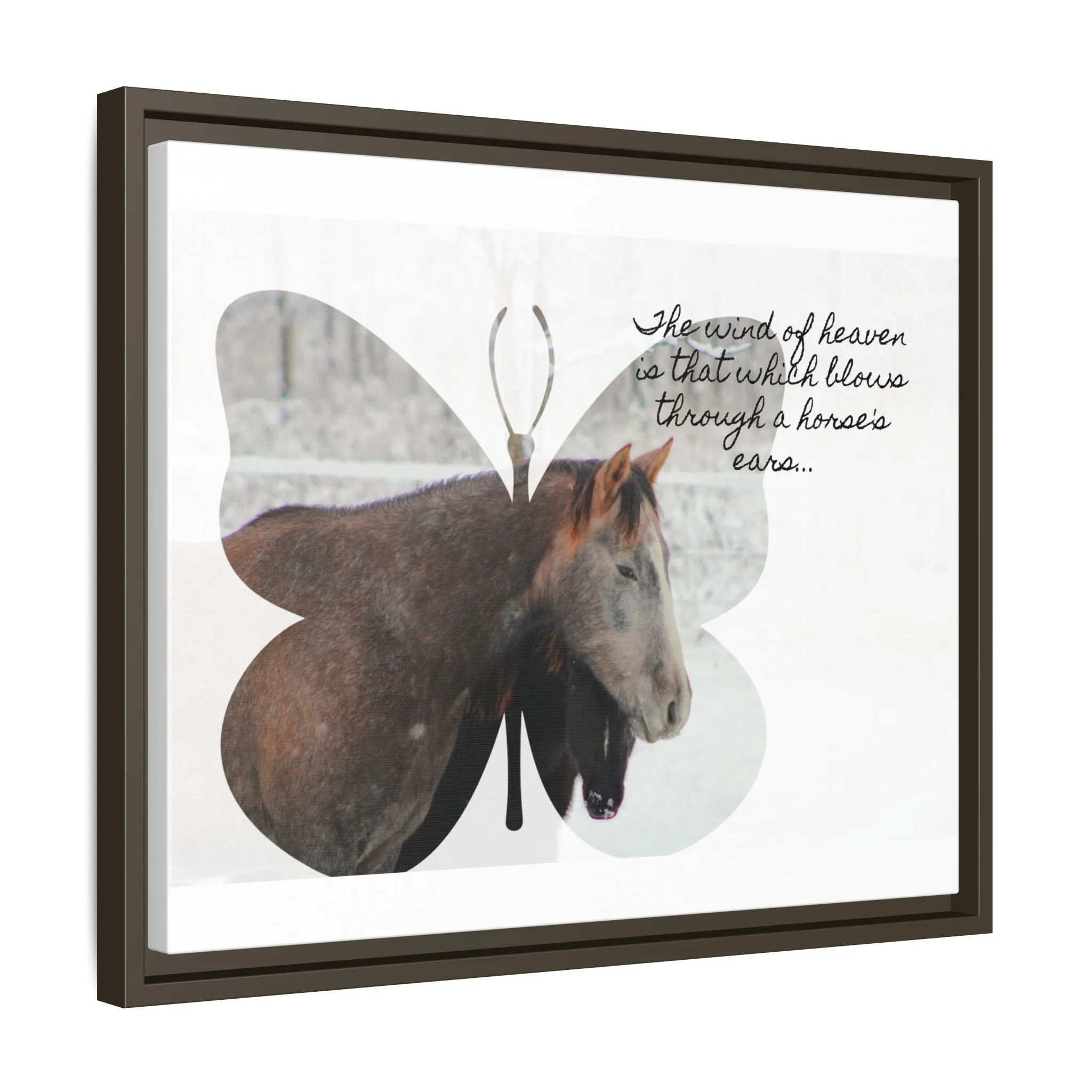 Inspirational Horse Canvas Art Print – "The Wind of Heaven" Framed Wall Decor