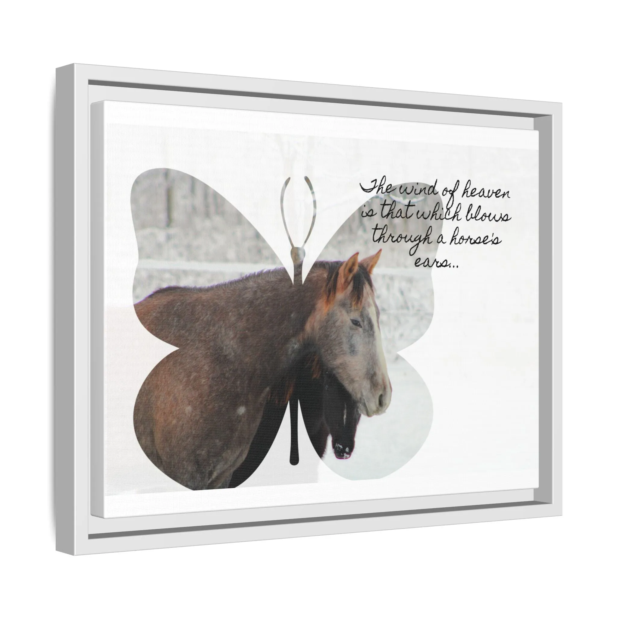 Inspirational Horse Canvas Art Print – "The Wind of Heaven" Framed Wall Decor