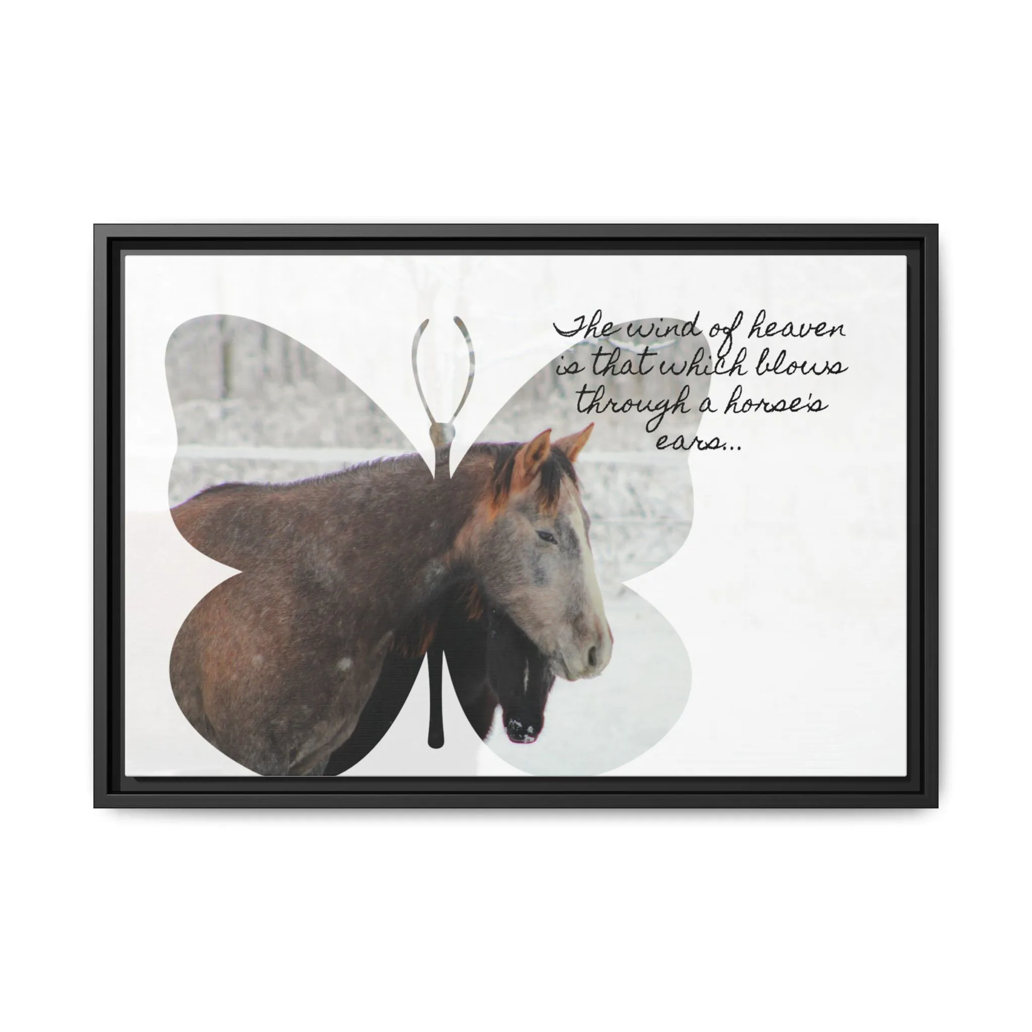 Inspirational Horse Canvas Art Print – "The Wind of Heaven" Framed Wall Decor