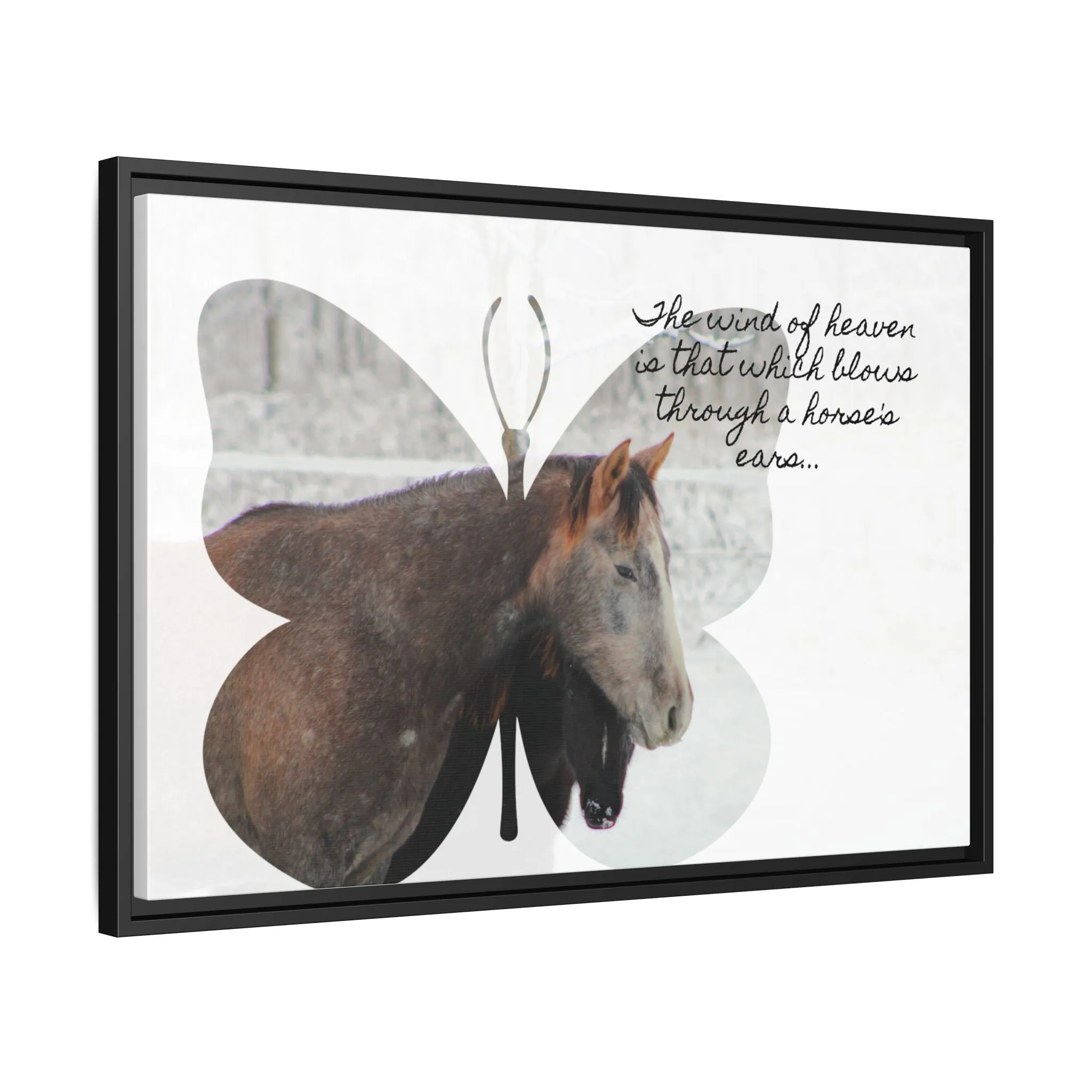 Inspirational Horse Canvas Art Print – "The Wind of Heaven" Framed Wall Decor