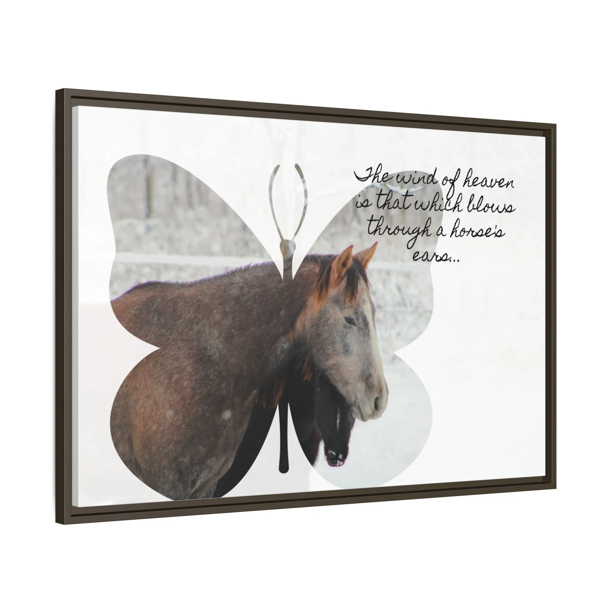 Inspirational Horse Canvas Art Print – "The Wind of Heaven" Framed Wall Decor