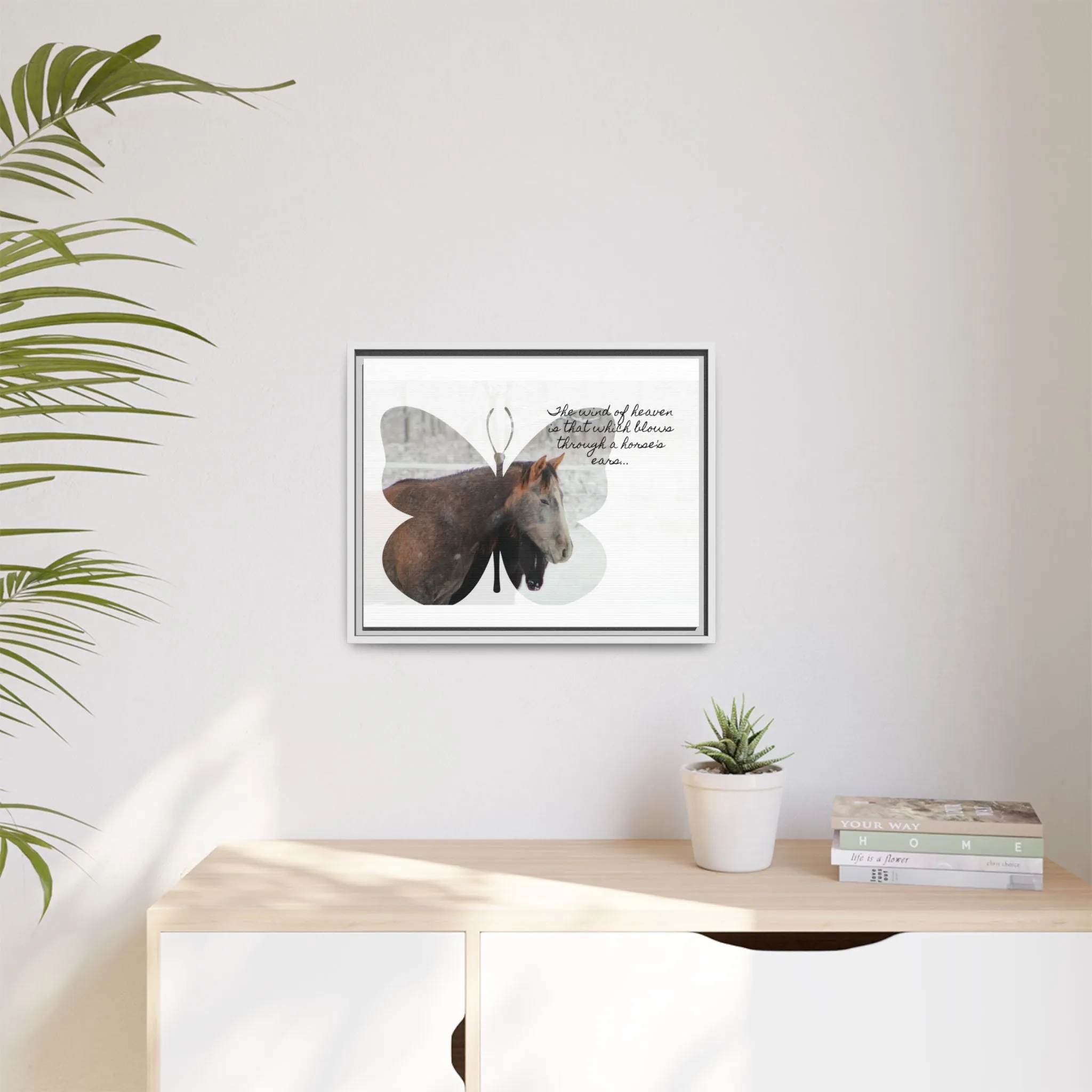 Inspirational Horse Canvas Art Print – "The Wind of Heaven" Framed Wall Decor