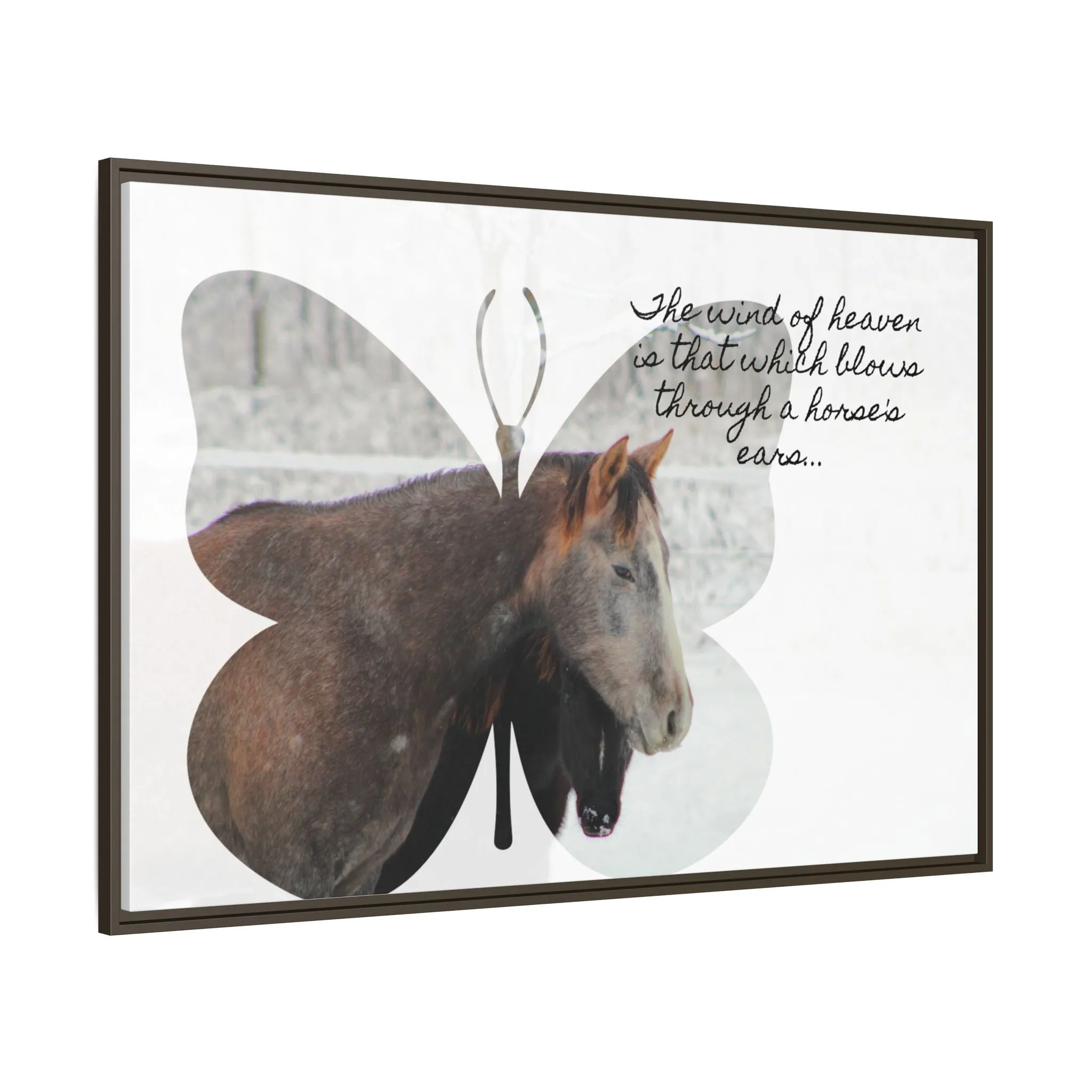 Inspirational Horse Canvas Art Print – "The Wind of Heaven" Framed Wall Decor