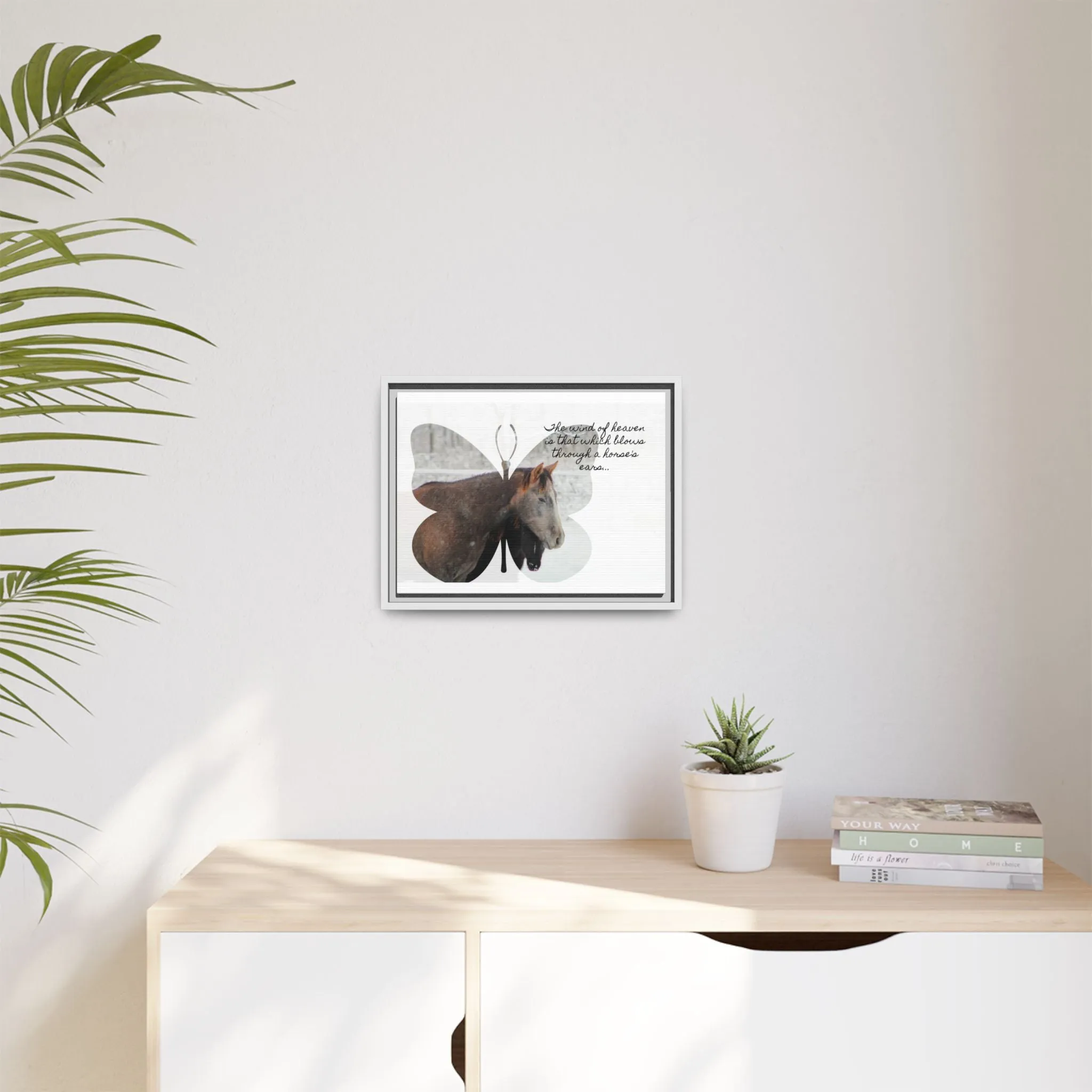 Inspirational Horse Canvas Art Print – "The Wind of Heaven" Framed Wall Decor